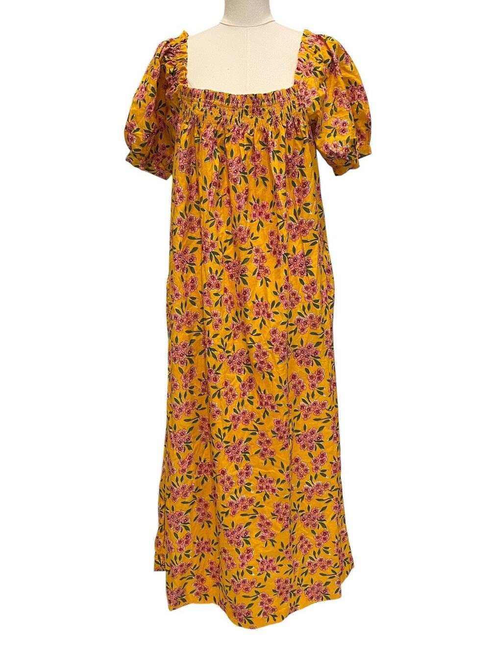 DARLING Yellow Floral Broderie Dress size:L